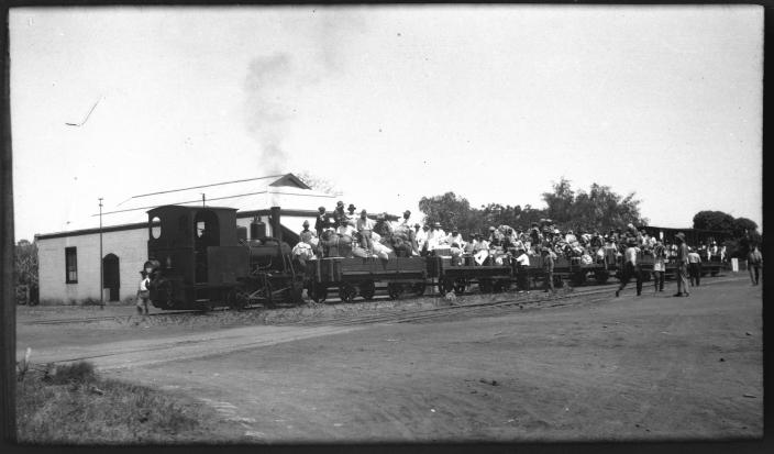 Passengers aboard a train. 